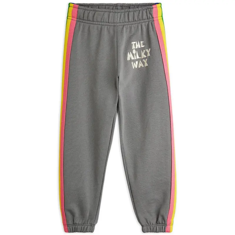 Mini Rodini Grey The Milky Way Rainbow Panel Sweatpants 1