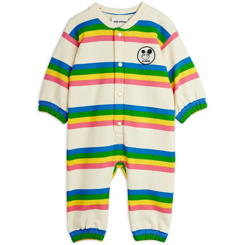 Mini Rodini Multi Ritzratz Stripe Baby Onesie 1