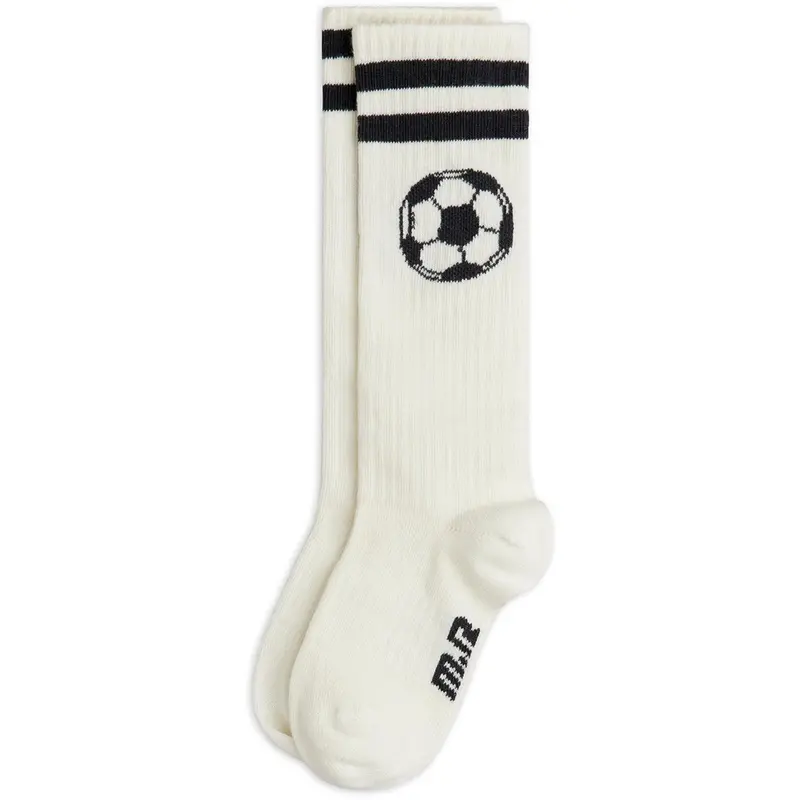 Mini Rodini Off-White Football Knee-High Socks 1