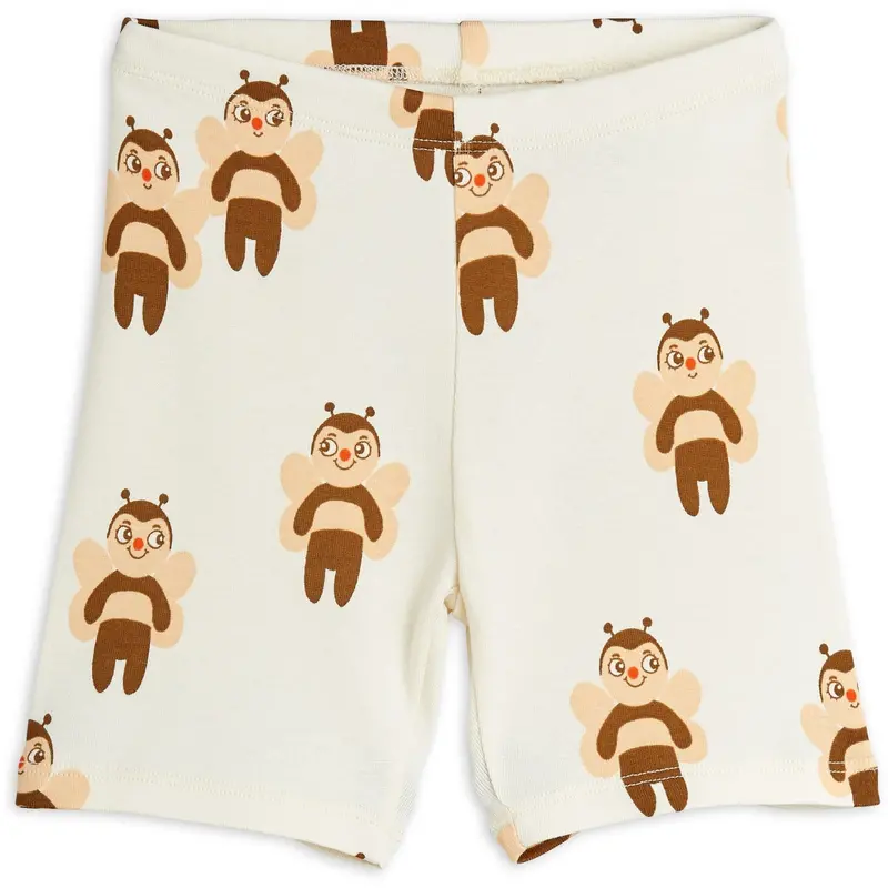 Mini Rodini Offwhite Bees Aop Bike Shorts 1