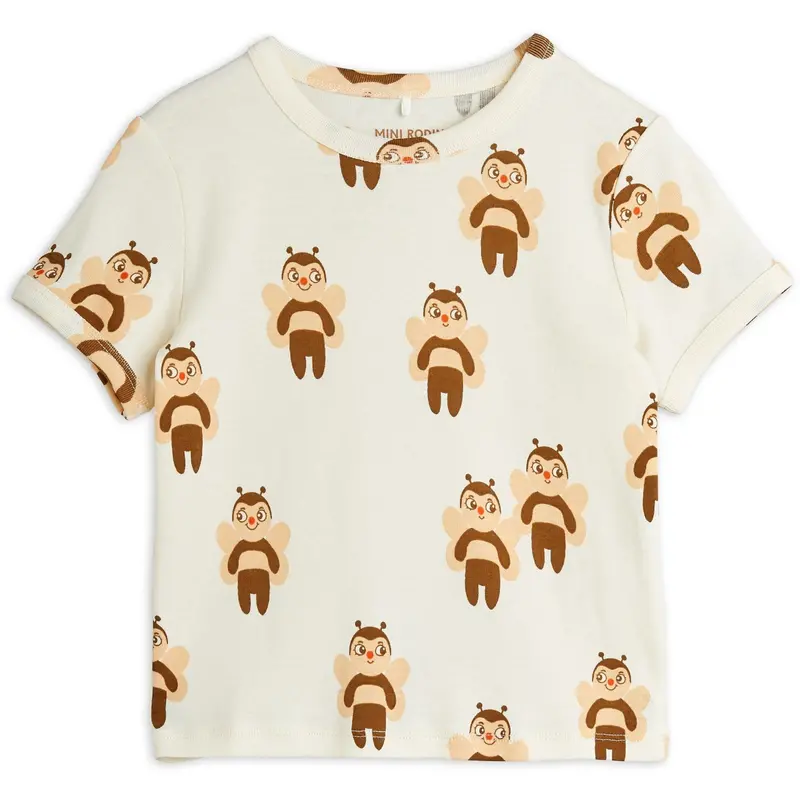 Mini Rodini Offwhite Bees Aop Ss Tee 1