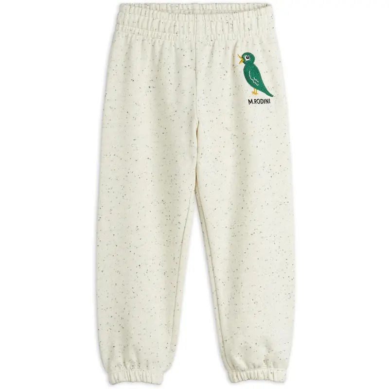 Mini Rodini Offwhite Bird Emb Neps Sweatpants 1