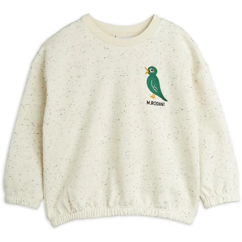 Mini Rodini Offwhite Bird Emb Neps Sweatshirt 1