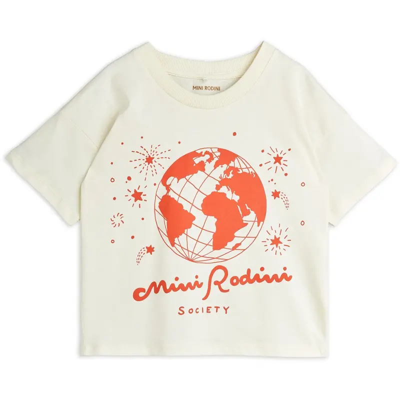 Mini Rodini Offwhite Mini Rodini Society Sp Ss Tee 1