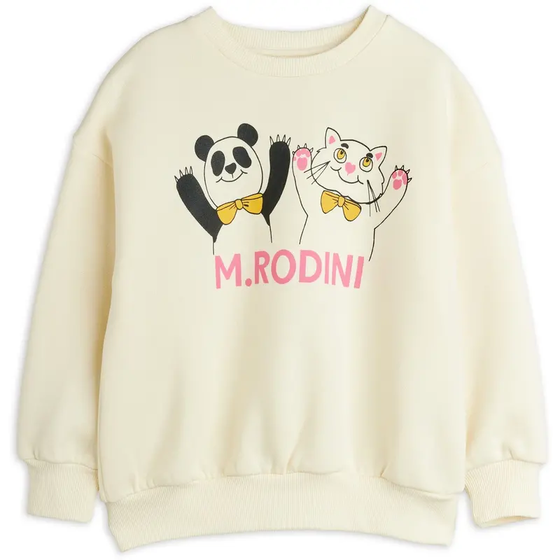 Mini Rodini Offwhite Panda & Cat Sp Sweatshirt 1