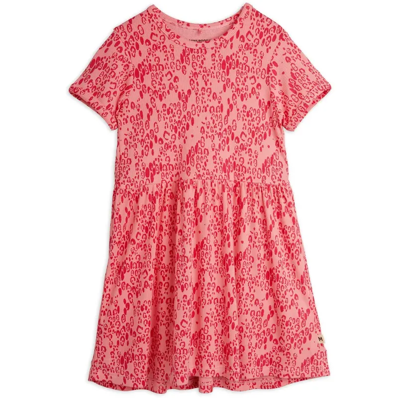 Mini Rodini Pink Mini Leopard Aop Dress 1