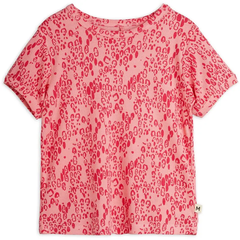 Mini Rodini Pink Mini Leopard Aop Ss Tee 1