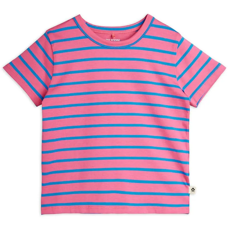 Mini Rodini Pink Stripe Yd Ss Tee 1