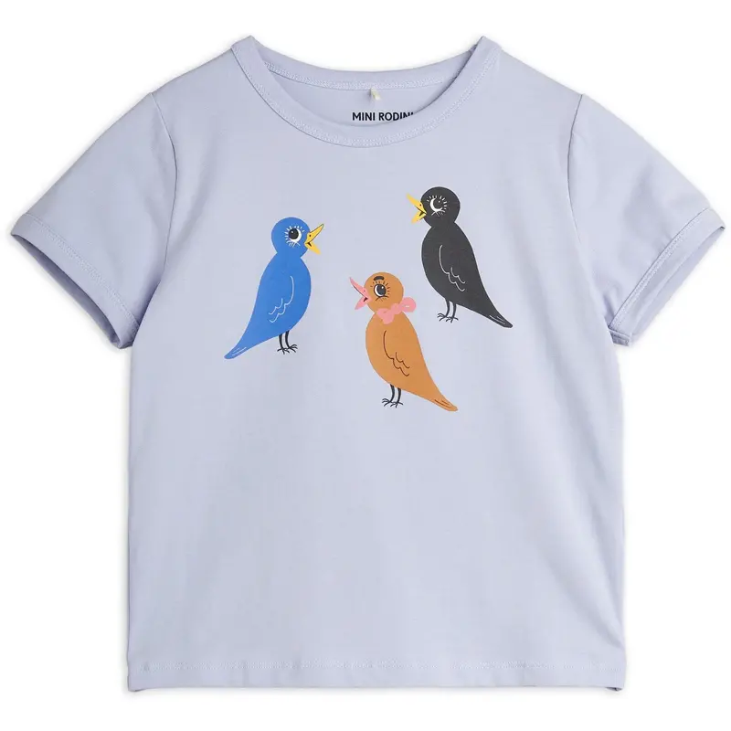 Mini Rodini Purple Birds Sp Ss Tee 1