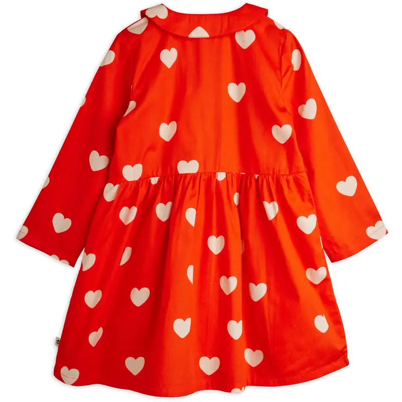 Mini Rodini Red Hearts Aop Woven Ls Dress 3