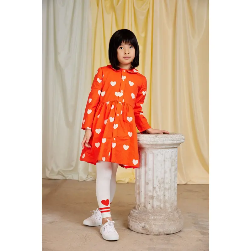 Mini Rodini Red Hearts Aop Woven Ls Dress 4