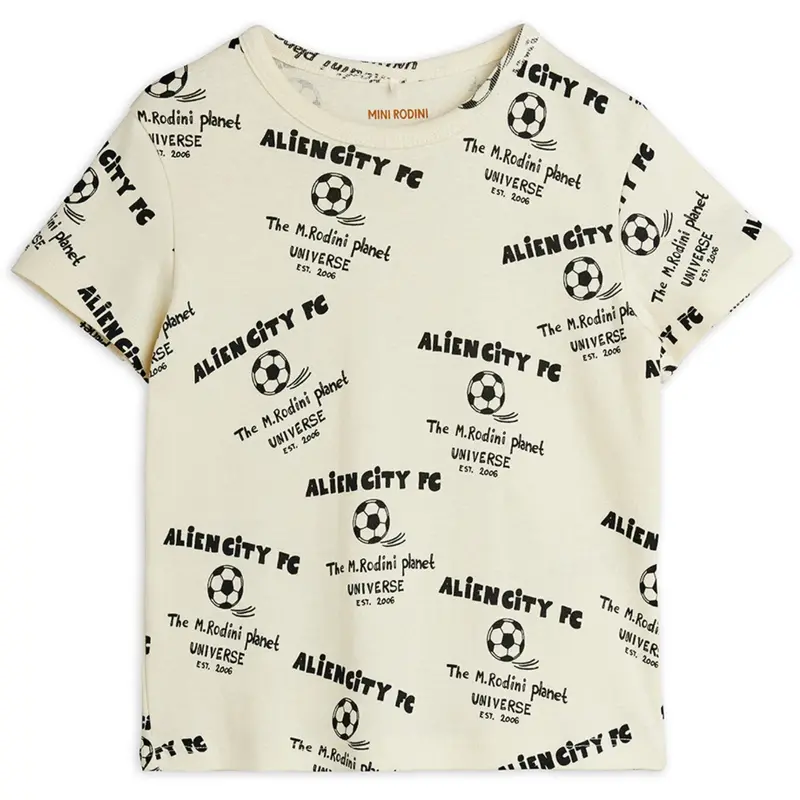 Mini Rodini White Alien City Fc Aop Ss Tee 1