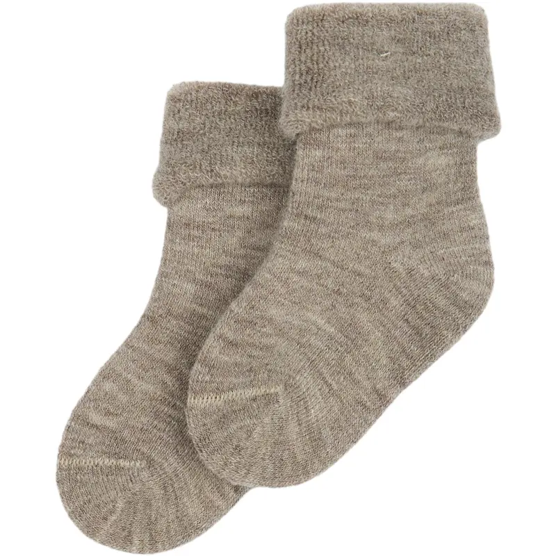 Minipop® Brown Melange Minipop Wool Baby Sock 1