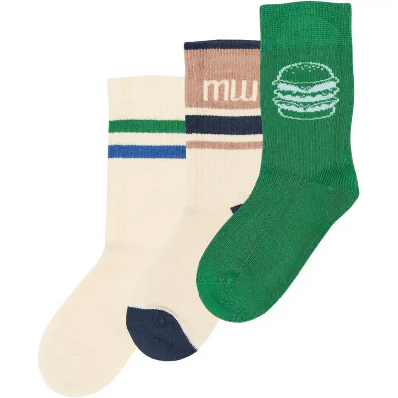 Minipop® Fern Green Moe Bamboo Socks 3-Pack 1