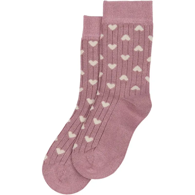 Minipop® Pale Pink/Off White Minipop® Bamboo Heart Socks 1