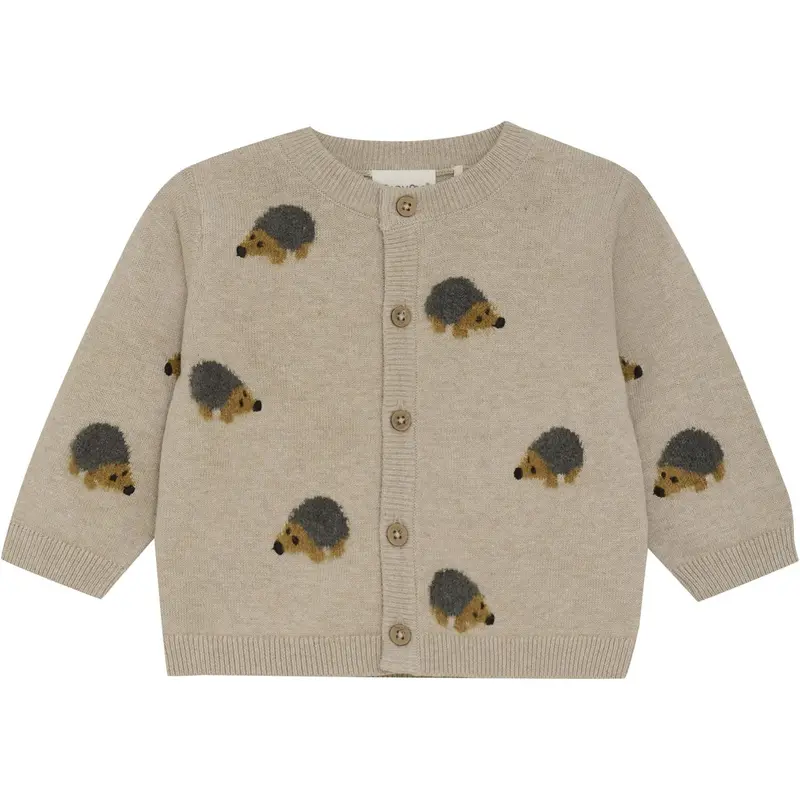 Minymo Beige Melange Cardigan Knit 1