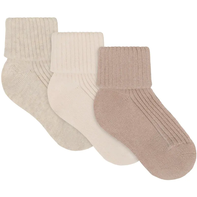 Minymo Birch Baby 2X2 Rib Sock 3-Pack 1