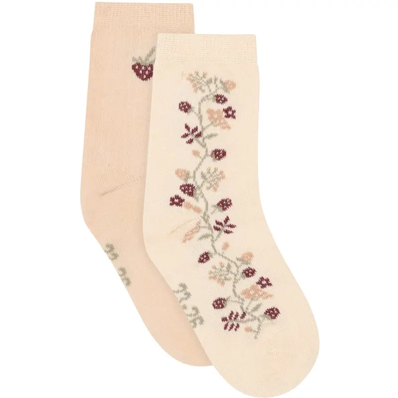 Minymo Birch Socks W. Lettuce Edge 2-Pack 1