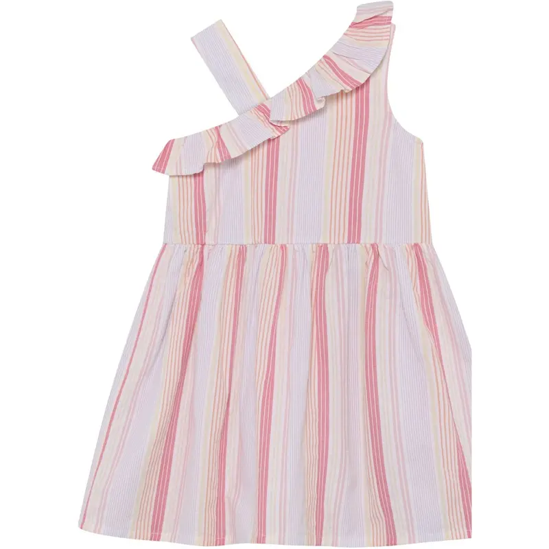 Minymo Bright White Dress Ns Y/D Seersucker 1