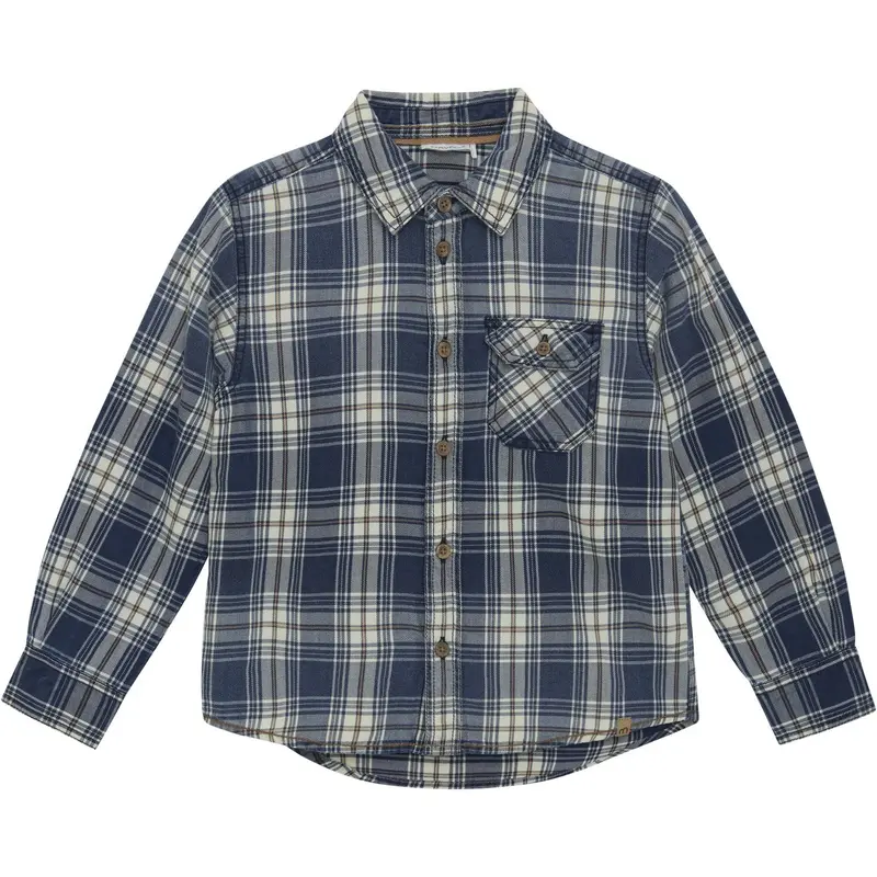 Minymo China Blue Shirt Ls Check 1