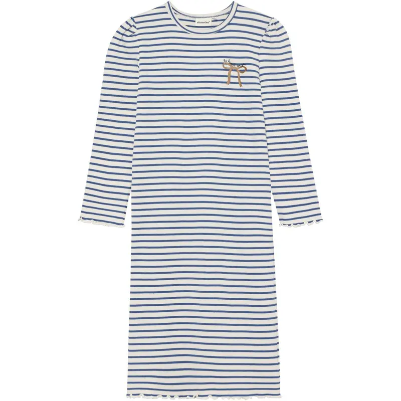 Minymo Dutch Blue Dress Ls Rib 1