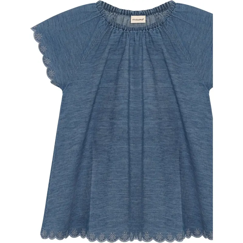 Minymo Faded Denim Blouse Ss Chambrey 1