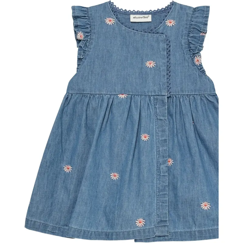 Minymo Faded Denim Dress Ss Emb. Chambray 1
