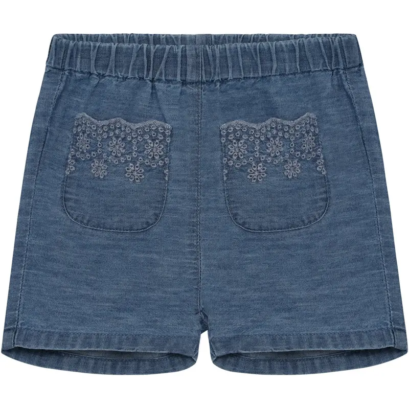 Minymo Faded Denim Shorts Chambray 1