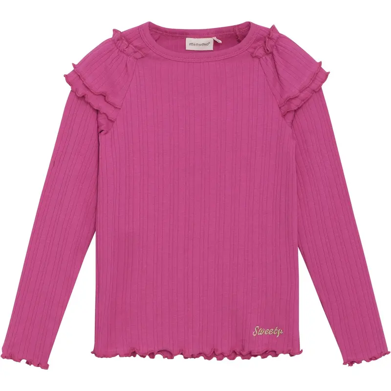 Minymo Fuchsia Fedora T-Shirt Ls Rib 1