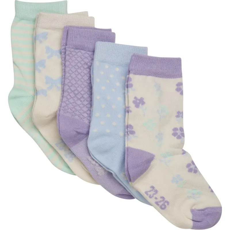 Minymo Lavender Socks W. Pattern 5-Pack 1