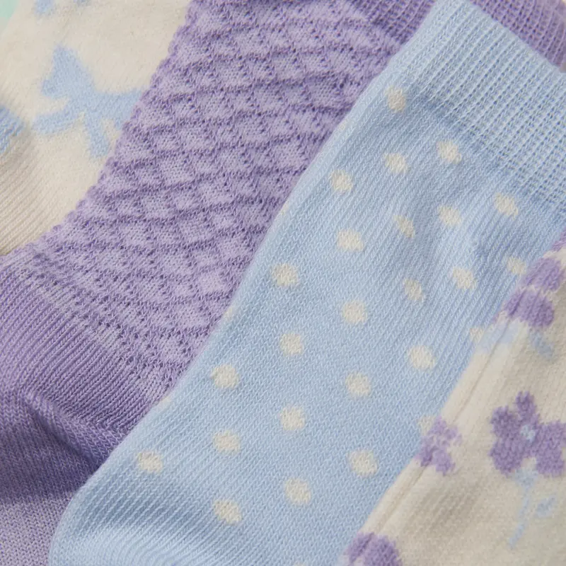 Minymo Lavender Socks W. Pattern 5-Pack 2