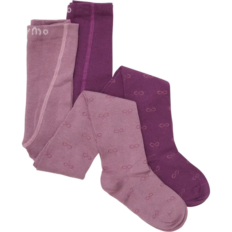 Minymo Mauve Orchid 2-Pack Stockings W. Pattern 1