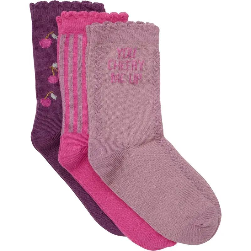 Minymo Mauve Orchid 3-Pack Socks 1
