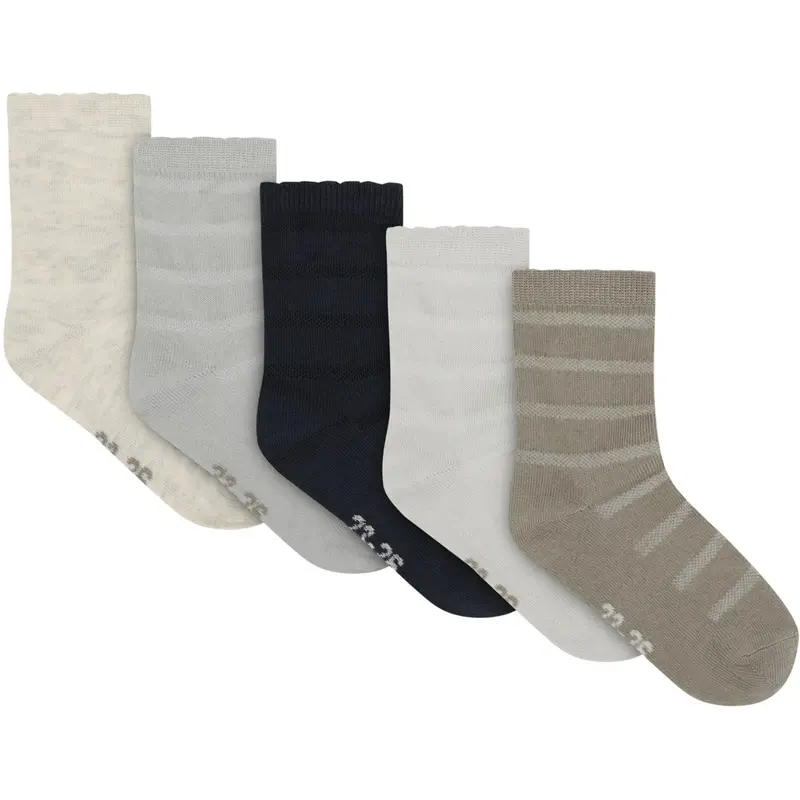 Minymo Night Gray Socks W. Knit 5-Pack 1