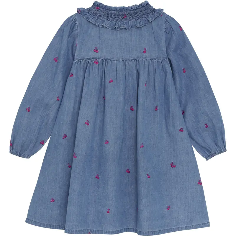 Minymo Ombre Blue Dress Ls W. Emb 2