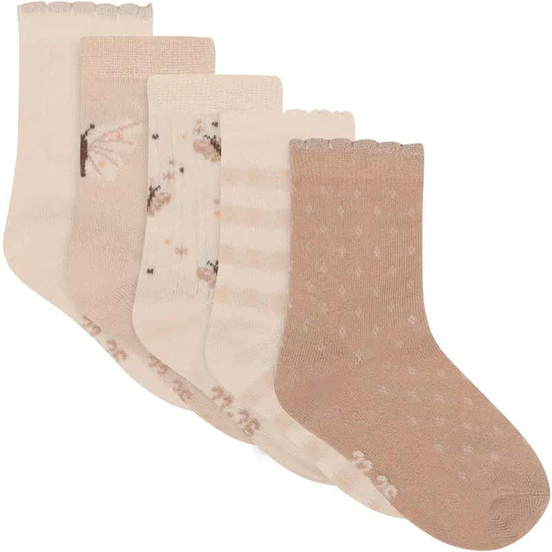 Minymo Rugby Tan Socks W. Pattern 5-Pack 1