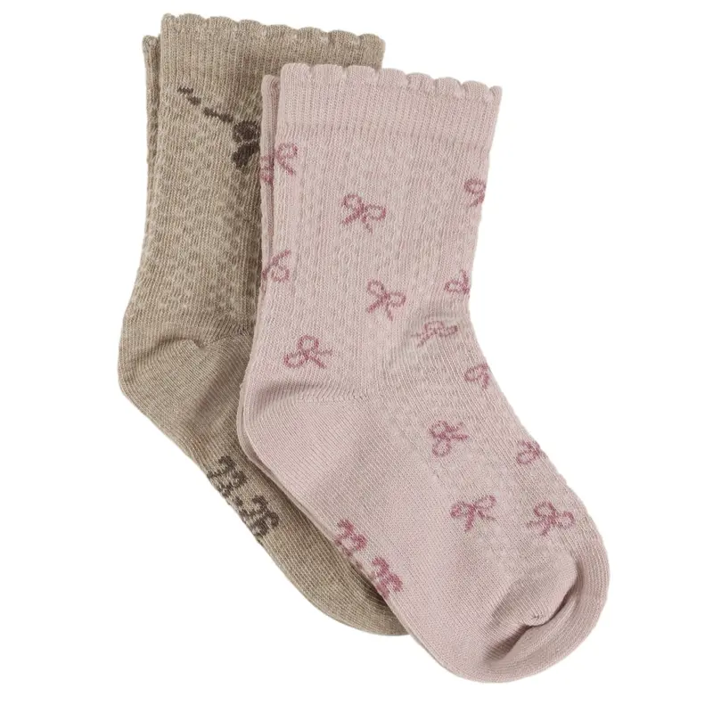 Minymo Shell Socks W. Lettuce Hem (2-Pack) 1