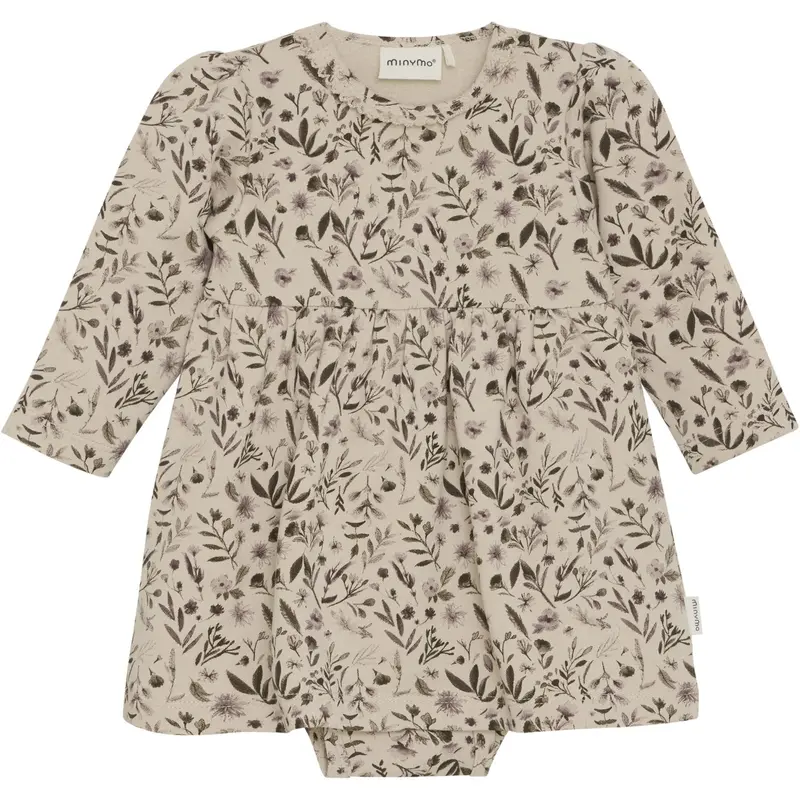 Minymo Smoke Gray Dress Ls Aop Sweat 1