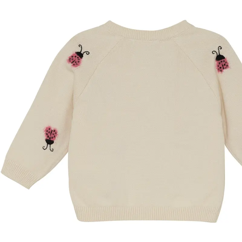Minymo White Swan Cardigan Knit 2