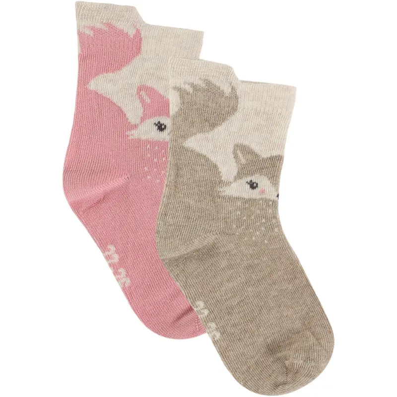 Minymo Wild Rose Socks W. 3D Effect (2-Pack) 1