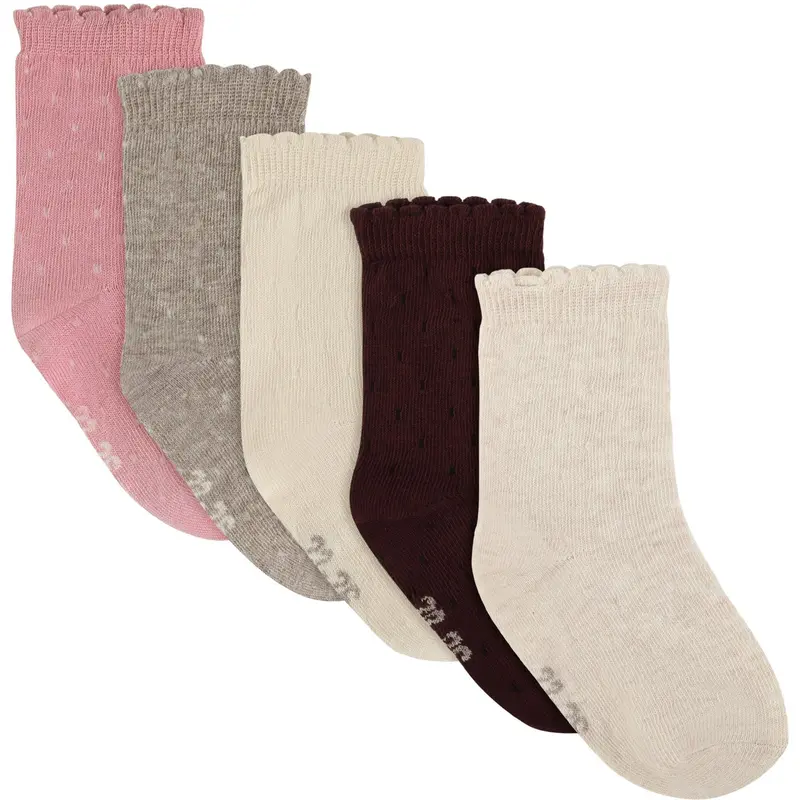 Minymo Wild Rose Socks W. Knit (5-Pack) 1