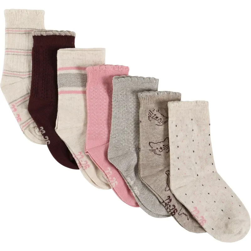 Minymo Wild Rose Socks W.Pattern (7-Pack ) 1