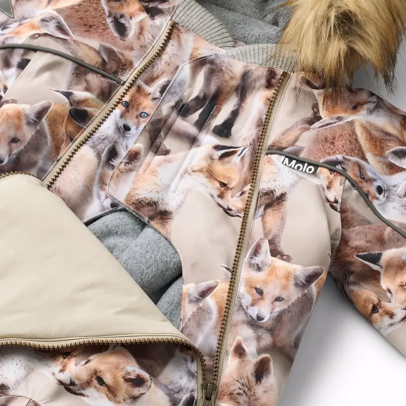 Molo Playing Foxes Pyxis Fur Baby Snowsuit 4