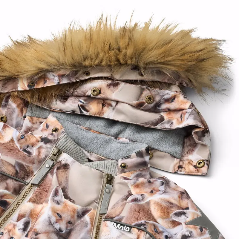 Molo Playing Foxes Pyxis Fur Baby Snowsuit 5