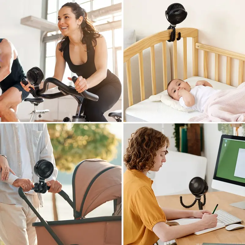 Momcozy Black Portable Stroller Fan 2