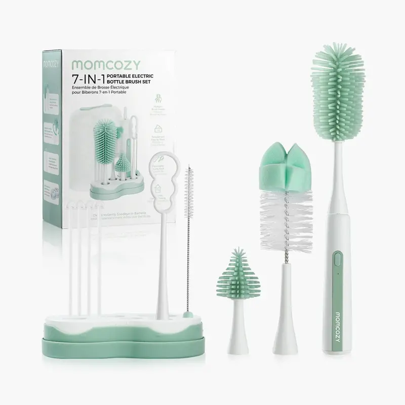 Momcozy Green Ls003 7 In 1 Baby Bottle Brush Set 1