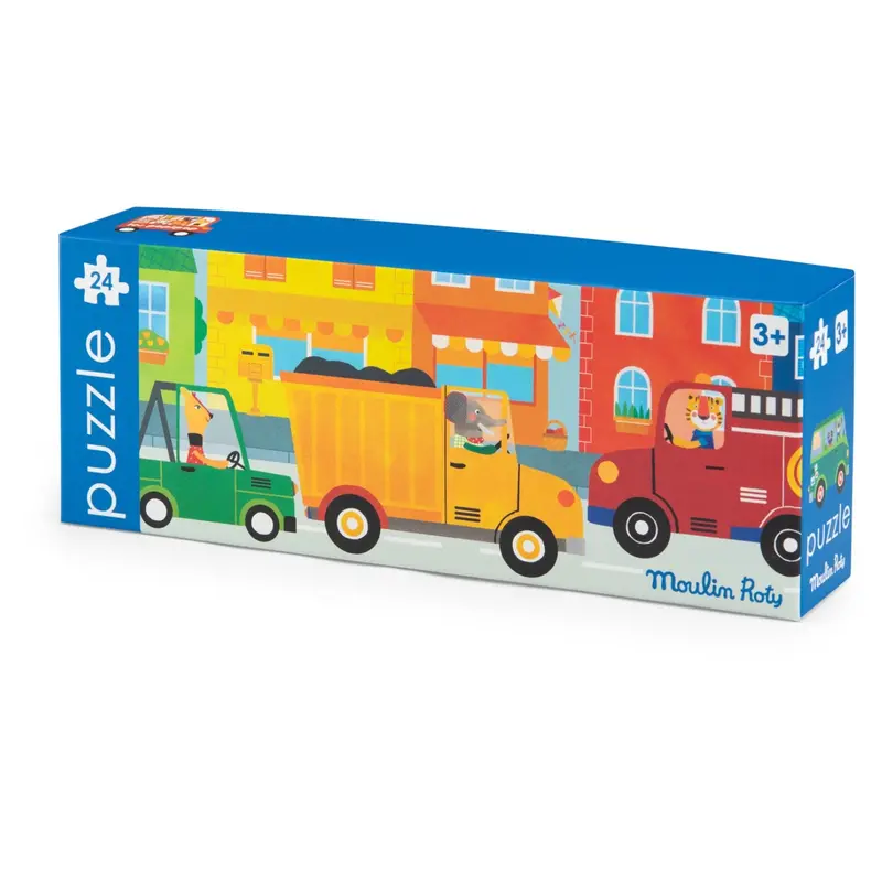 Moulin Roty Jigsaw Puzzle 24 Brk - Cars - Les Popipop 1