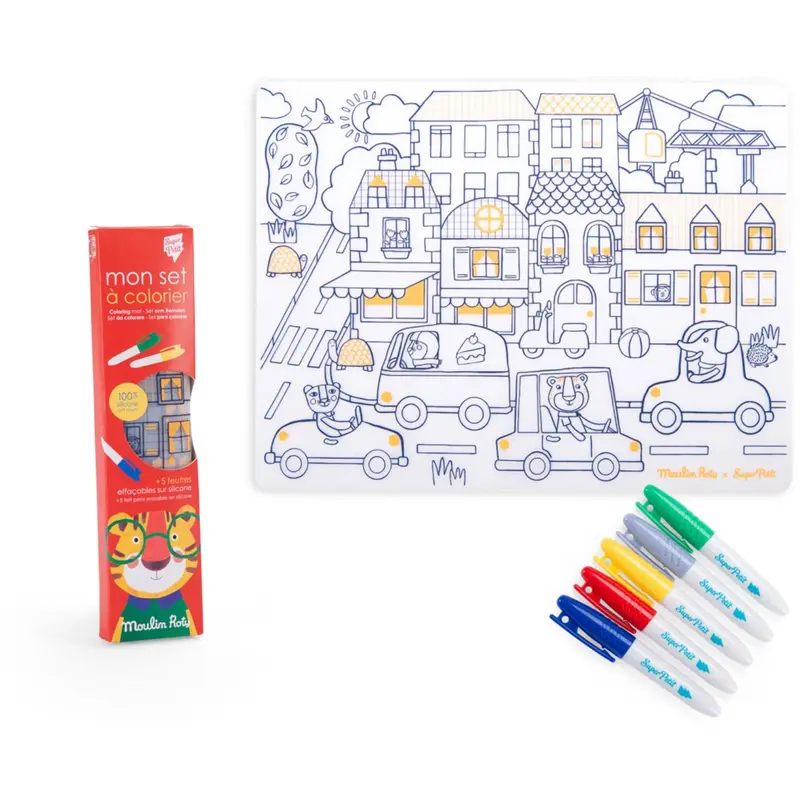 Moulin Roty Silicone Placemats With Markers - Les Popipop 1