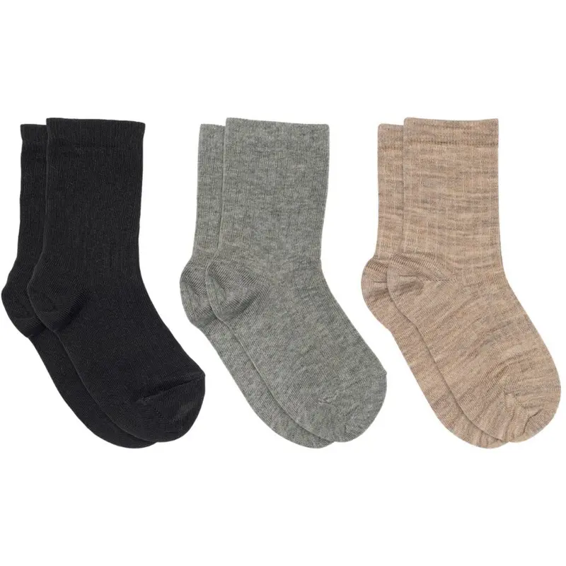 Mp Danmark Black Cotton Rib Socks - 3-Pack 1