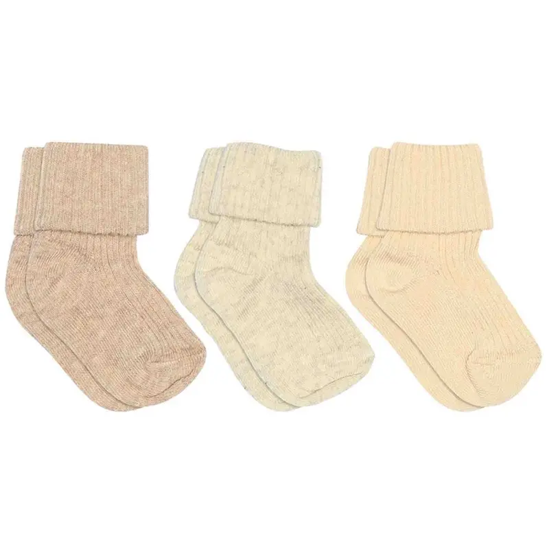 Mp Danmark Creme Melange Cotton Rib Baby Socks - 3-Pack 1